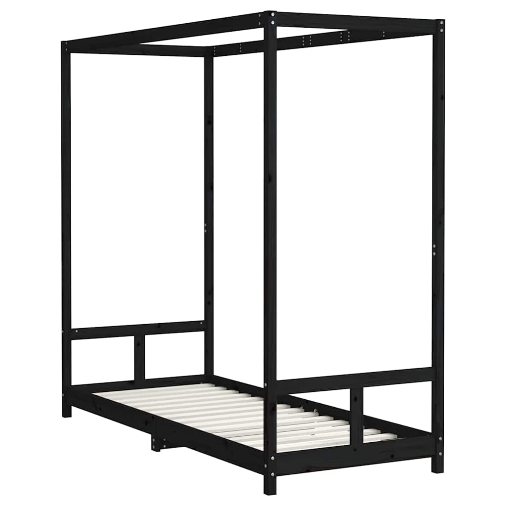 Vidaxl kinderbedframe 80x200 cm massief grenenhout zwart