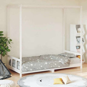 Vidaxl kinderbedframe 90x200 cm massief grenenhout wit
