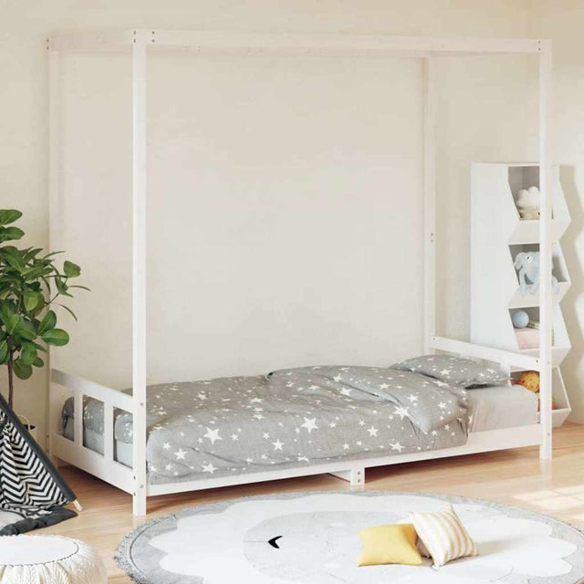 Vidaxl kinderbedframe 90x200 cm massief grenenhout wit