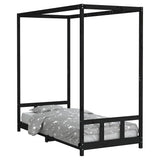Vidaxl kinderbedframe 90x200 cm massief grenenhout zwart