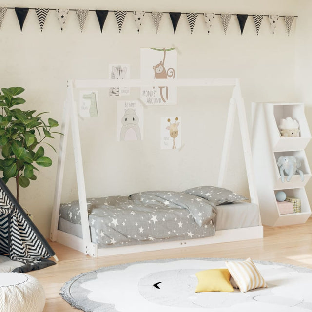 Vidaxl kinderbedframe 70x140 cm massief grenenhout wit