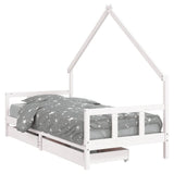 Vidaxl kinderbedframe met lades 90x190 cm massief grenenhout wit