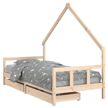 Vidaxl kinderbedframe 90x200 cm massief grenenhout