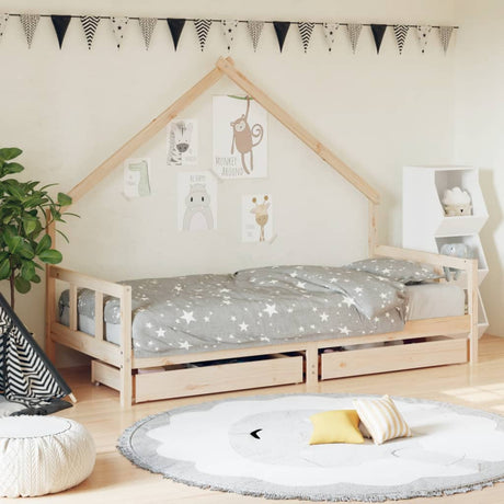 Vidaxl kinderbedframe 90x200 cm massief grenenhout