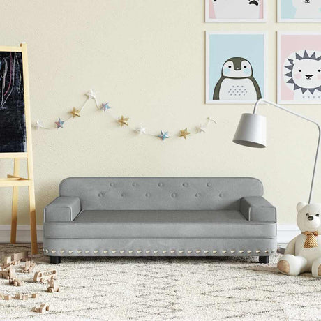 Vidaxl kinderbank 90x53x30 cm fluweel lichtgrijs
