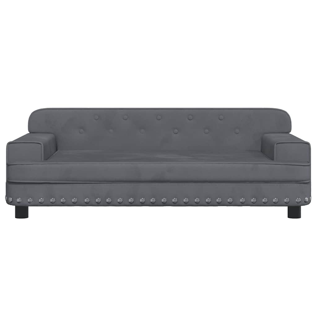 Vidaxl kinderbank 90x53x30 cm fluweel donkergrijs
