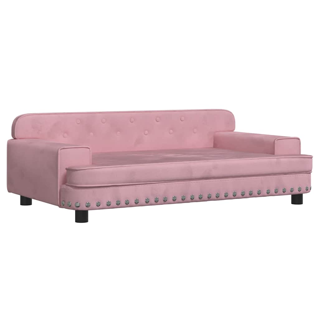 Vidaxl kinderbank 90x53x30 cm fluweel roze