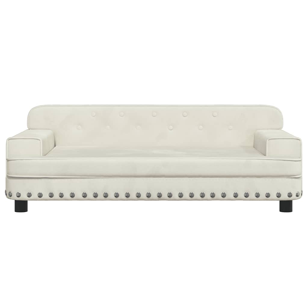 Vidaxl kinderbank 90x53x30 cm fluweel crèmekleurig