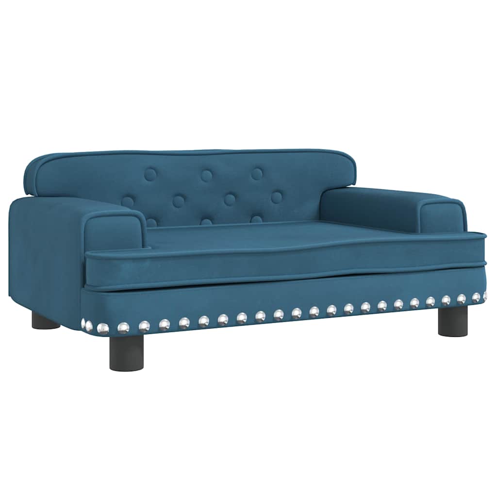 Vidaxl kinderbank 70x45x30 cm fluweel blauw