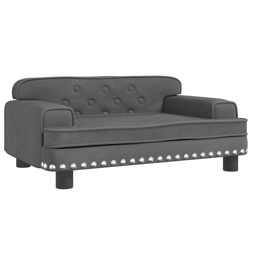 Vidaxl kinderbank 70x45x30 cm fluweel donkergrijs