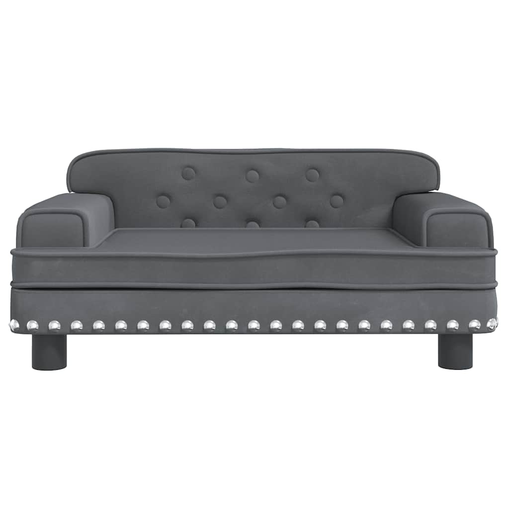 Vidaxl kinderbank 70x45x30 cm fluweel donkergrijs