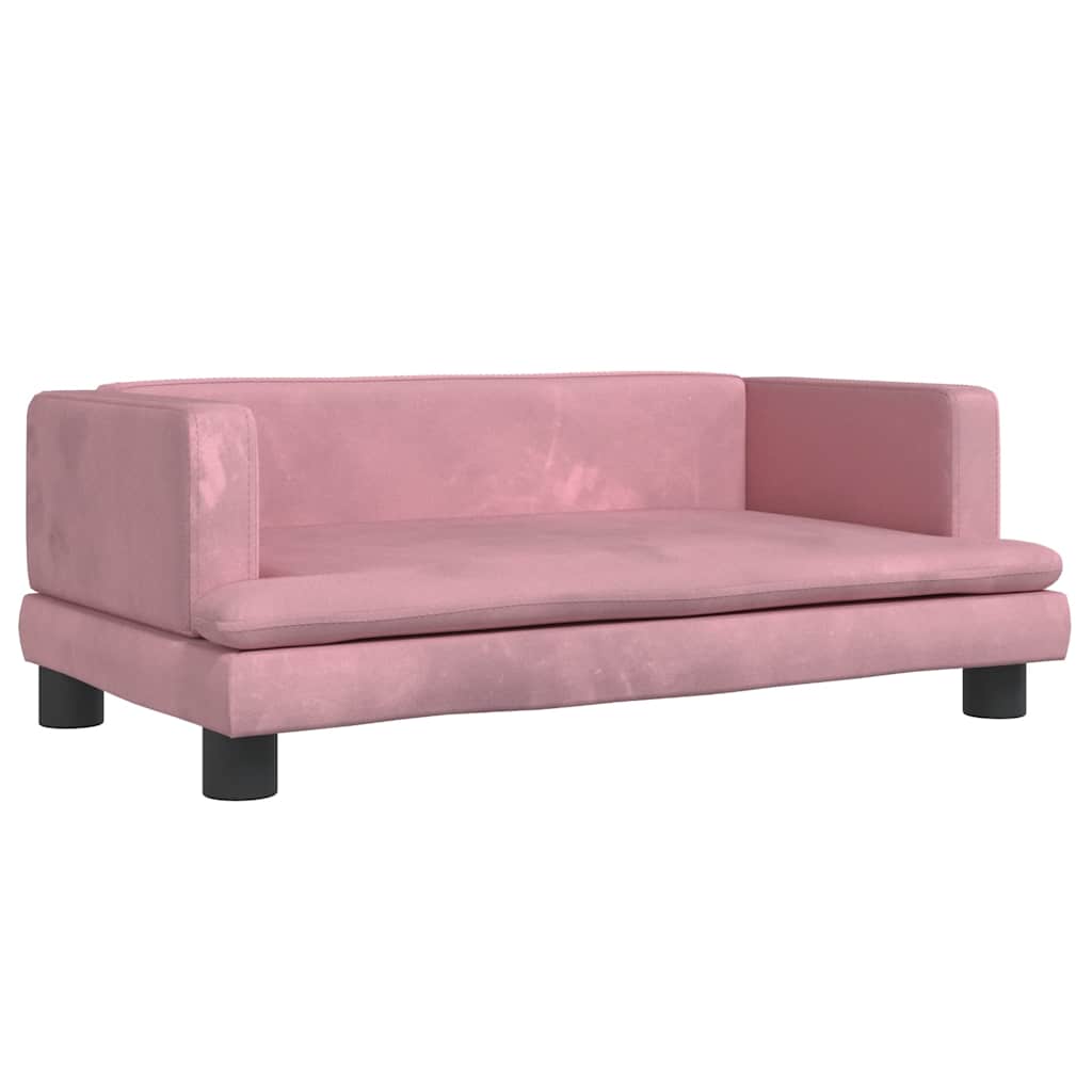 Vidaxl kinderbank 80x45x30 cm fluweel roze
