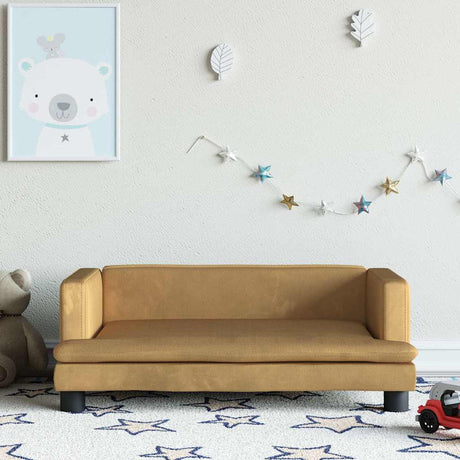 Vidaxl kinderbank 80x45x30 cm fluweel bruin