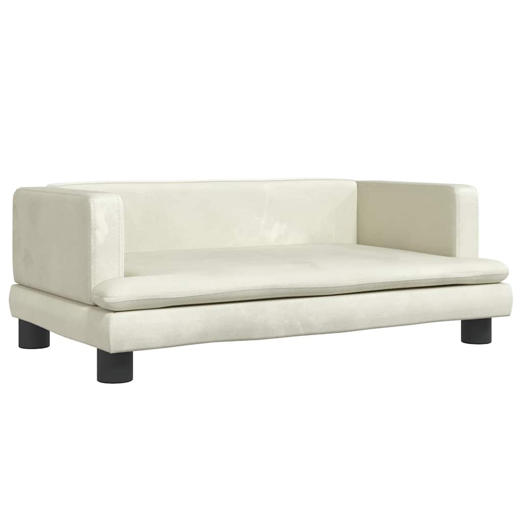 Vidaxl kinderbank 80x45x30 cm fluweel crèmekleurig