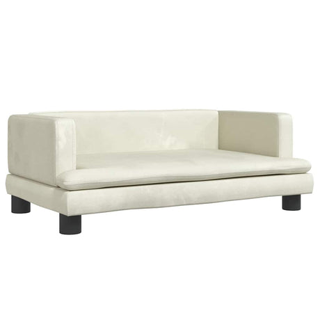 Vidaxl kinderbank 80x45x30 cm fluweel crèmekleurig