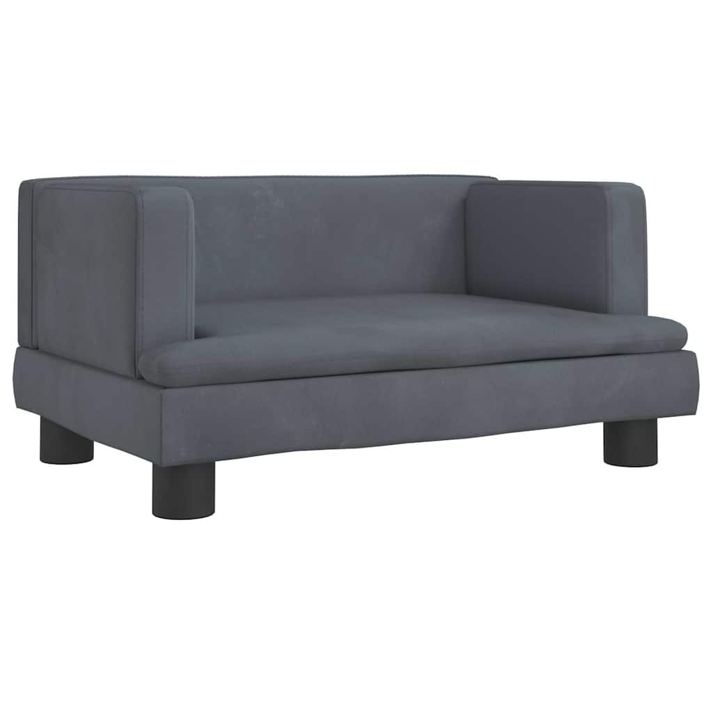 Vidaxl kinderbank 60x40x30 cm fluweel donkergrijs