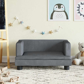 Vidaxl kinderbank 60x40x30 cm fluweel donkergrijs
