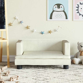 Vidaxl kinderbank 60x40x30 cm fluweel crèmekleurig