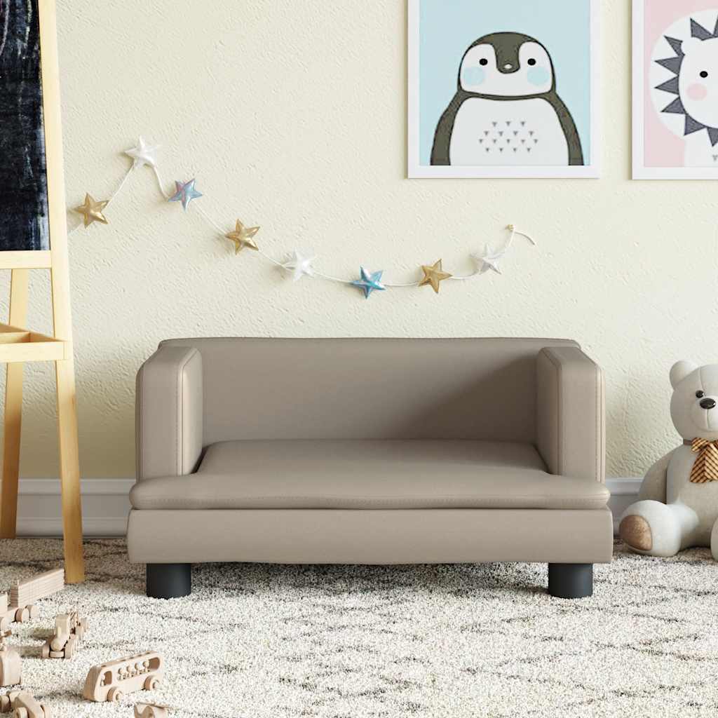 Vidaxl kinderbank 60x40x30 cm kunstleer cappuccinokleurig