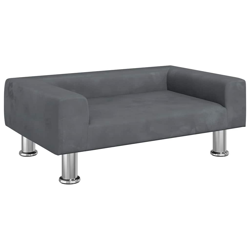 Vidaxl kinderbank 70x45x26,5 cm fluweel donkergrijs