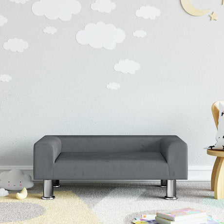 Vidaxl kinderbank 70x45x26,5 cm fluweel donkergrijs
