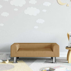 Vidaxl kinderbank 70x45x26,5 cm fluweel bruin