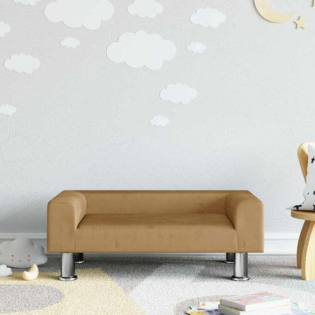 Vidaxl kinderbank 70x45x26,5 cm fluweel bruin