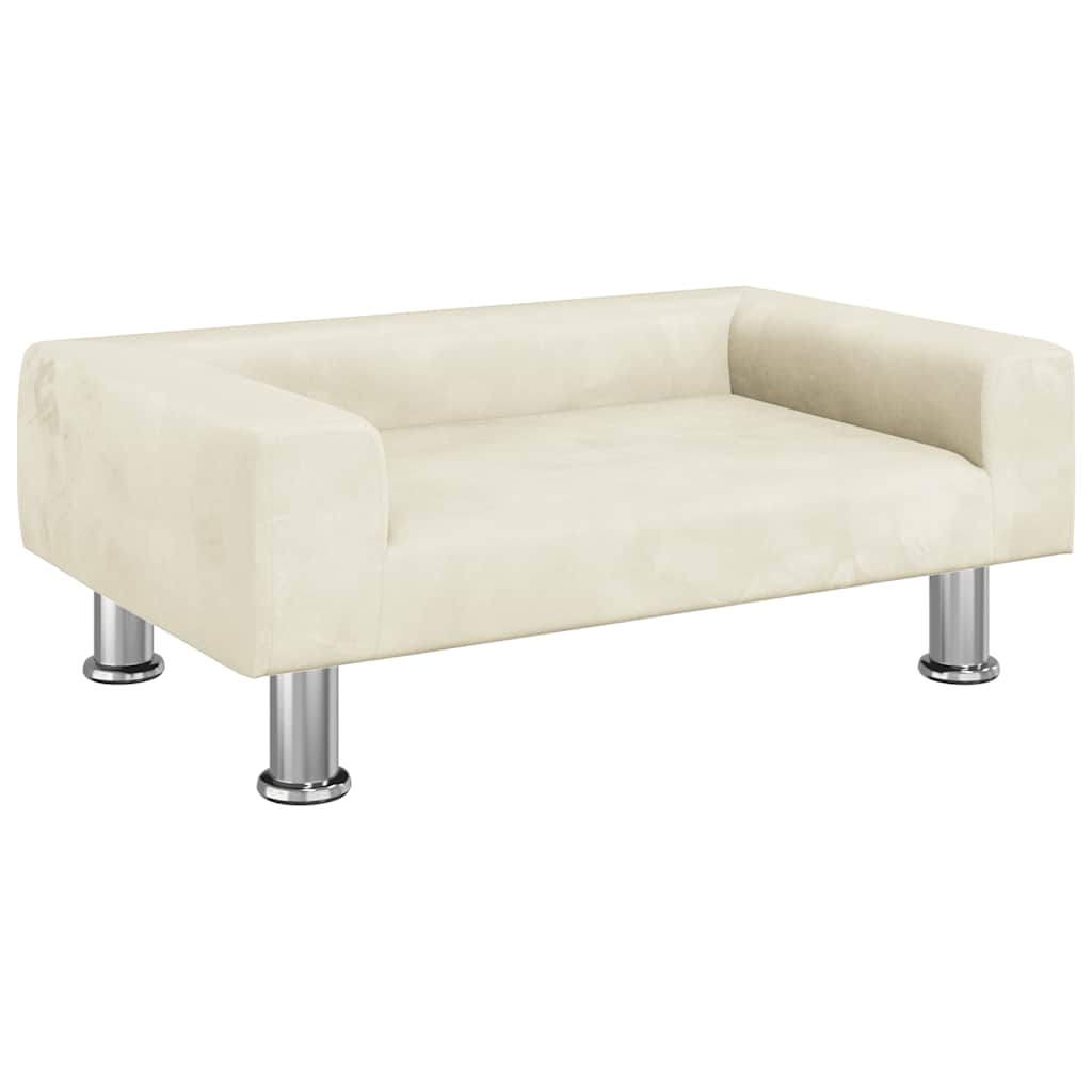 Vidaxl kinderbank 70x45x26,5 cm fluweel crèmekleurig