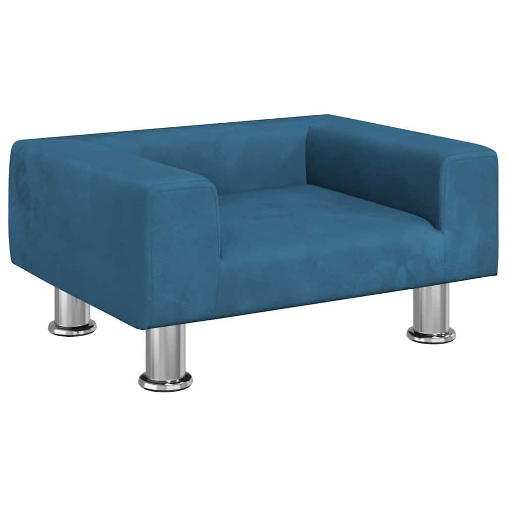 Vidaxl kinderbank 50x40x26,5 cm fluweel blauw