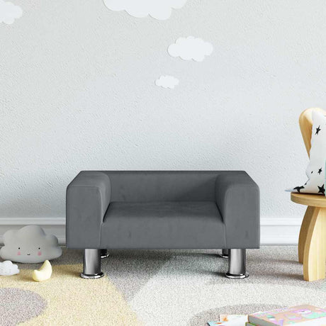 Vidaxl kinderbank 50x40x26,5 cm fluweel donkergrijs