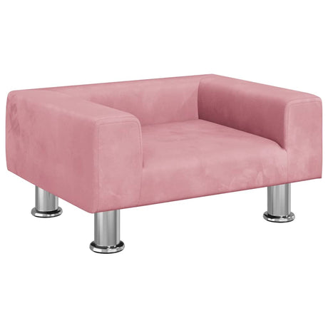 Vidaxl kinderbank 50x40x26,5 cm fluweel roze