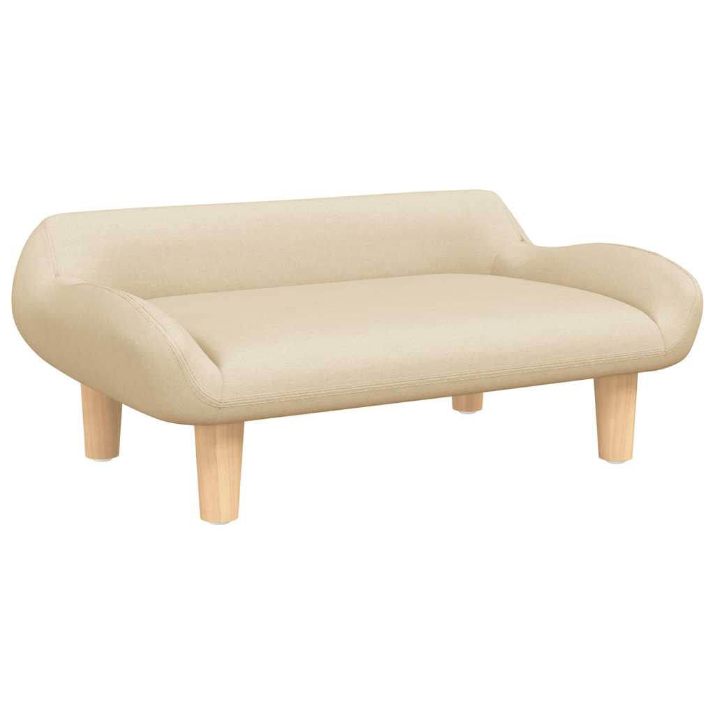 Vidaxl kinderbank 70x40x24 cm stof crèmekleurig