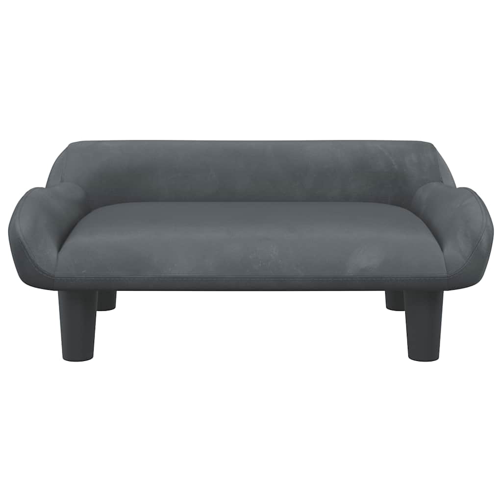 Vidaxl kinderbank 70x40x24 cm fluweel donkergrijs