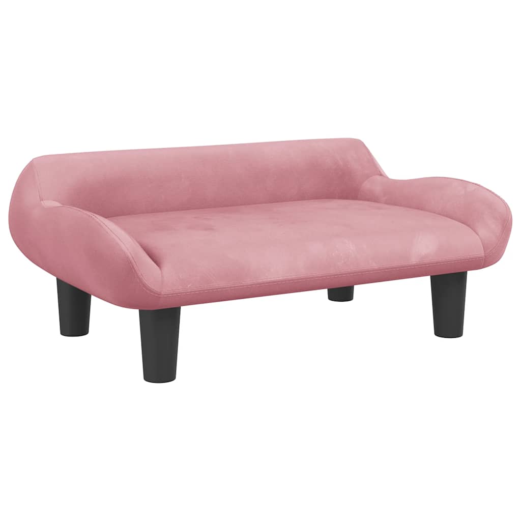 Vidaxl kinderbank 70x40x24 cm fluweel roze