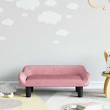 Vidaxl kinderbank 70x40x24 cm fluweel roze