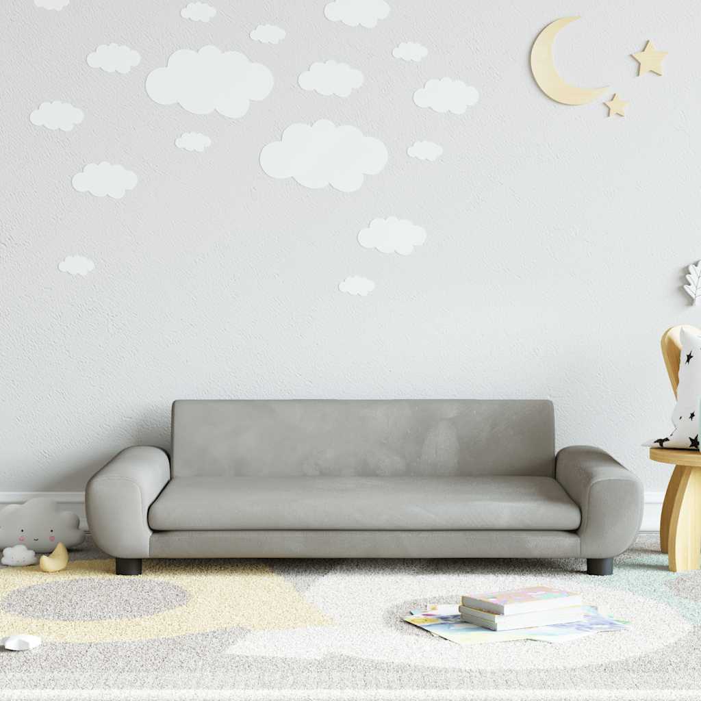 Vidaxl kinderbank 100x54x33 cm fluweel lichtgrijs