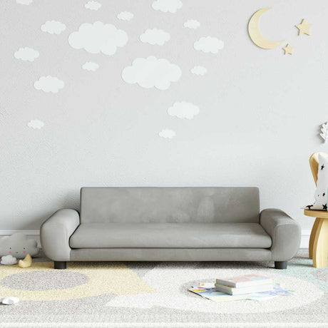 Vidaxl kinderbank 100x54x33 cm fluweel lichtgrijs
