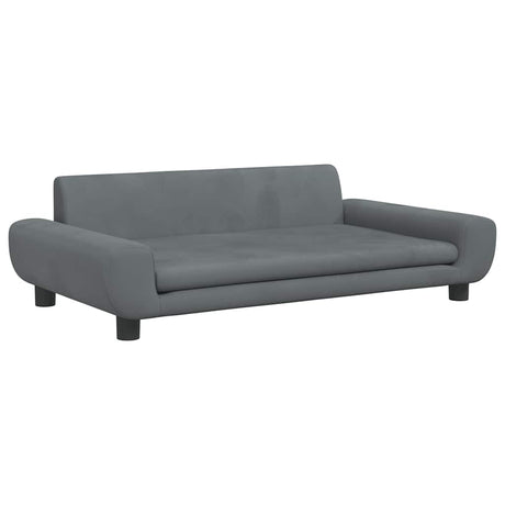 Vidaxl kinderbank 100x54x33 cm fluweel donkergrijs