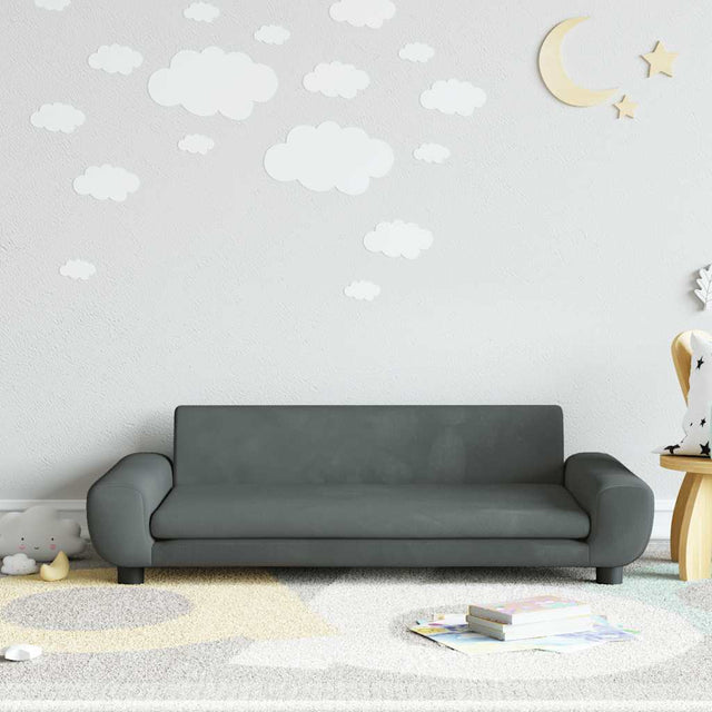 Vidaxl kinderbank 100x54x33 cm fluweel donkergrijs
