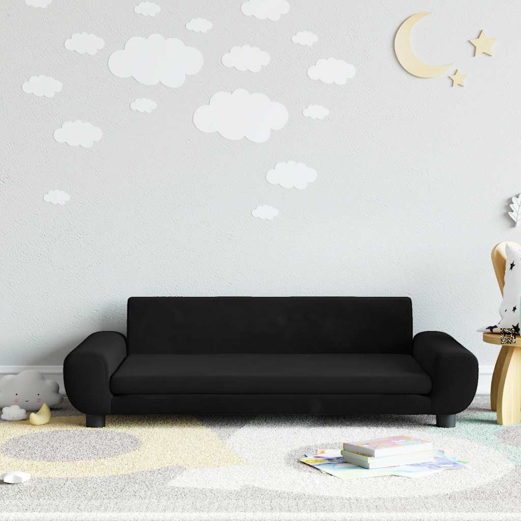 Vidaxl kinderbank 100x54x33 cm fluweel zwart