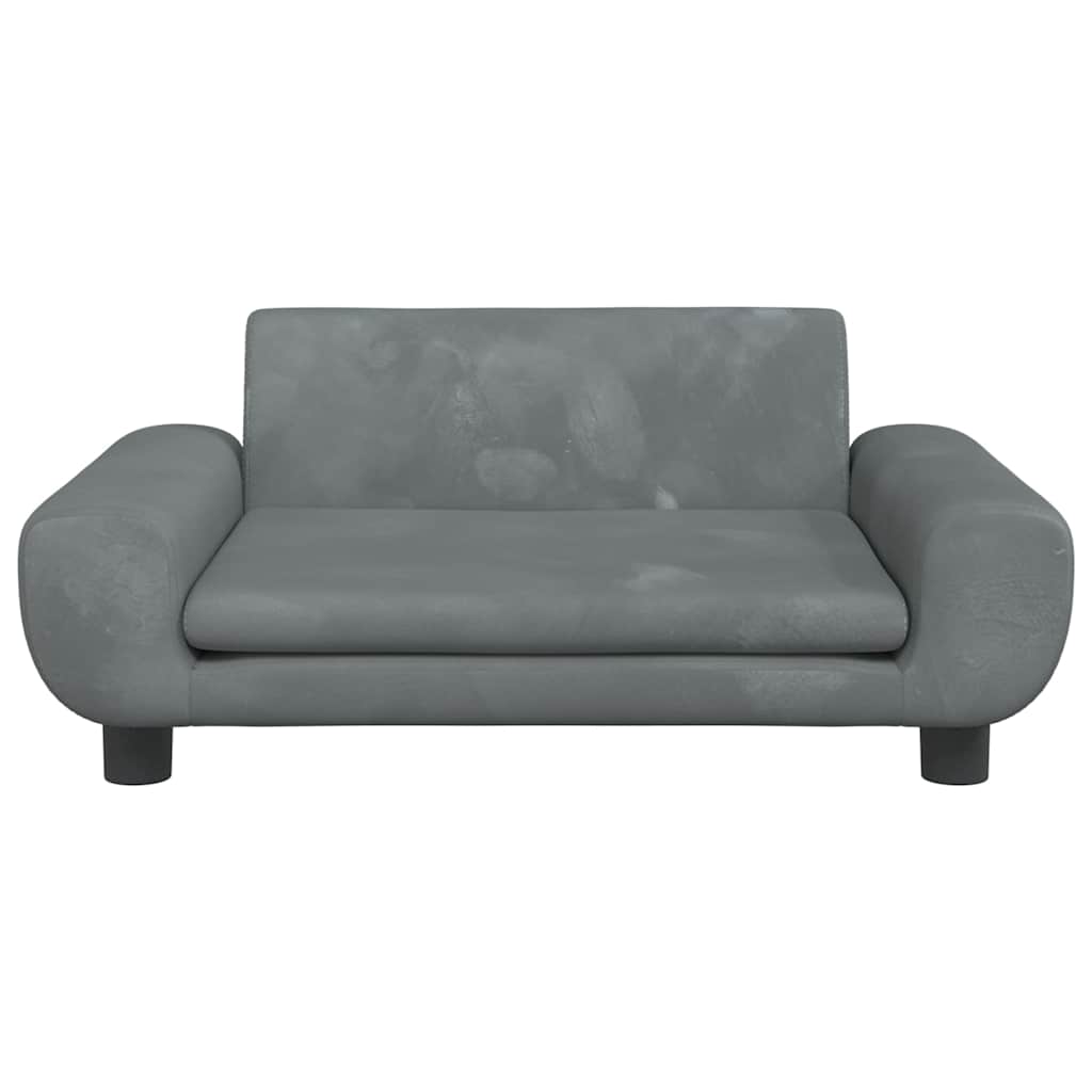 Vidaxl kinderbank 70x45x33 cm fluweel donkergrijs
