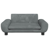 Vidaxl kinderbank 70x45x33 cm fluweel donkergrijs
