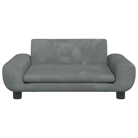 Vidaxl kinderbank 70x45x33 cm fluweel donkergrijs
