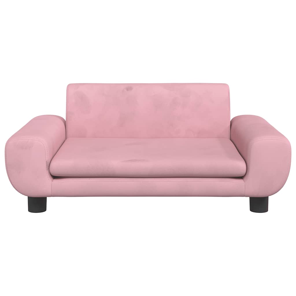 Vidaxl kinderbank 70x45x33 cm fluweel roze