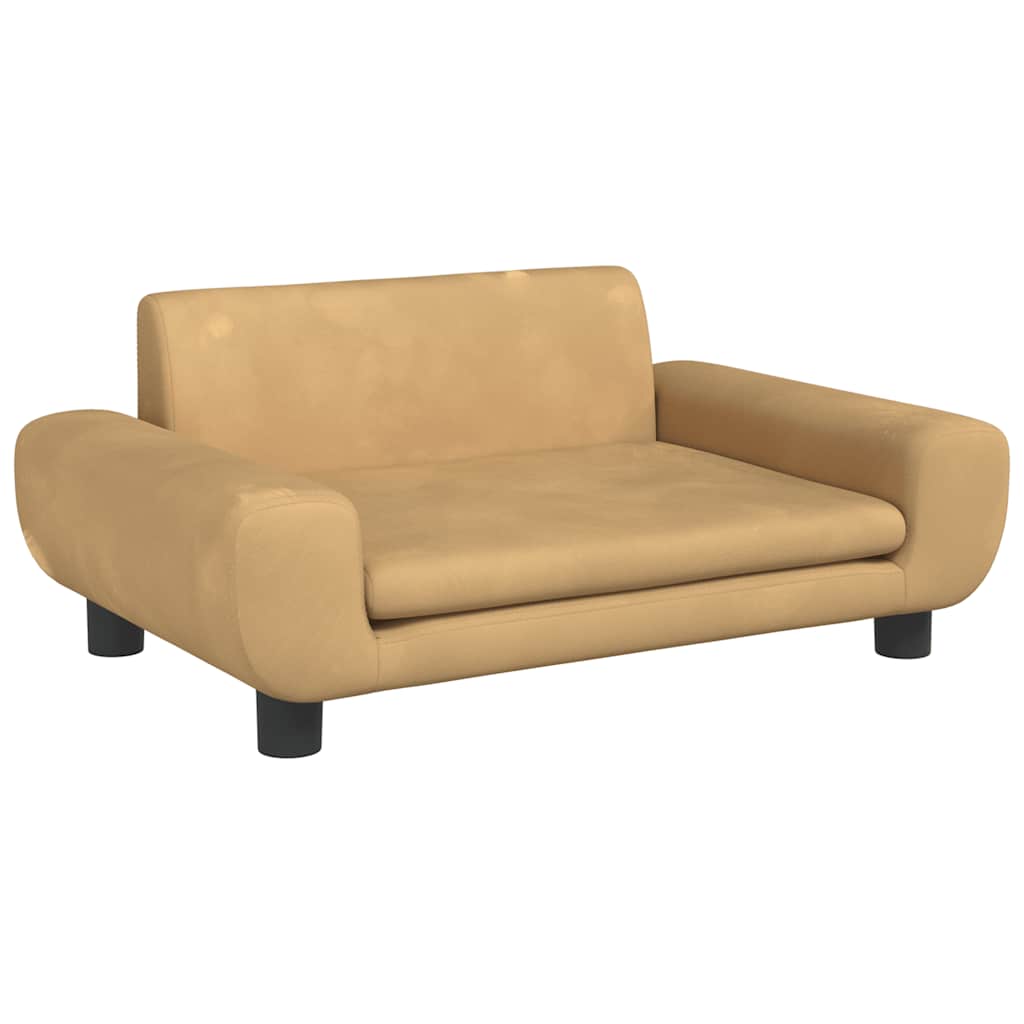 Vidaxl kinderbank 70x45x33 cm fluweel bruin