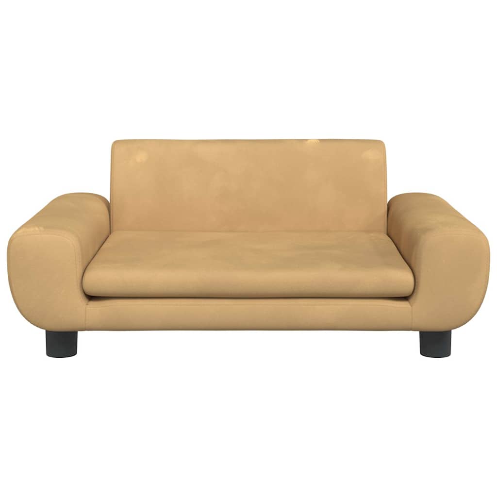 Vidaxl kinderbank 70x45x33 cm fluweel bruin