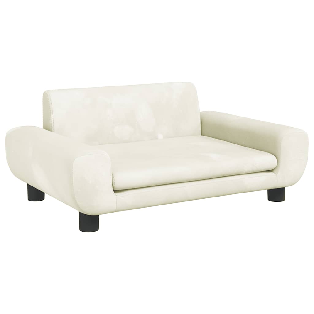 Vidaxl kinderbank 70x45x33 cm fluweel crèmekleurig