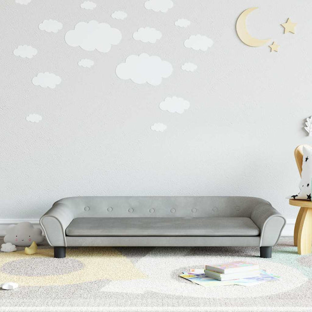 Vidaxl kinderbank 100x50x26 cm fluweel lichtgrijs