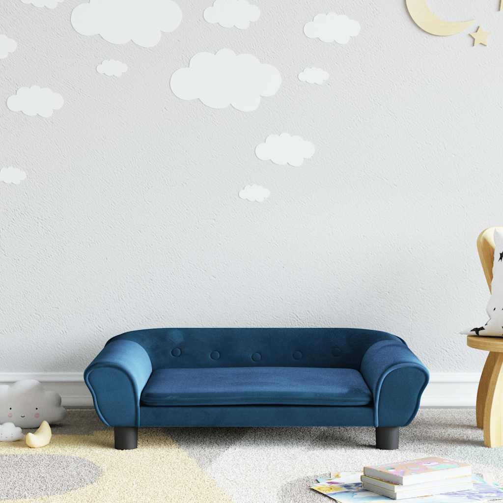 Vidaxl kinderbank 70x45x26 cm fluweel blauw