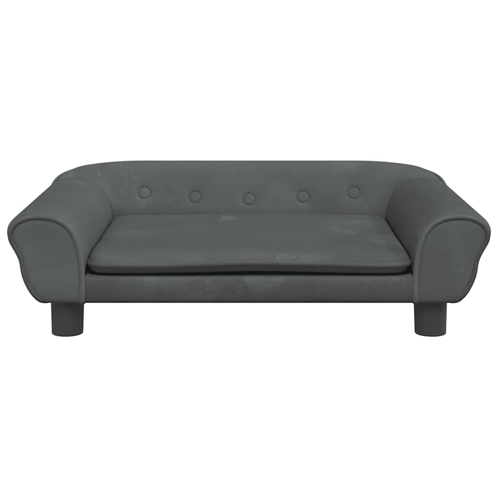 Vidaxl kinderbank 70x45x26 cm fluweel donkergrijs